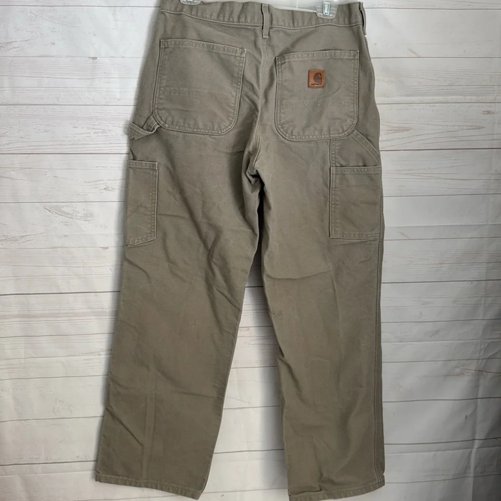 Carhartt Size 31X30 Men's Tan Carpenter Thrashed Work Pants Stained Knees